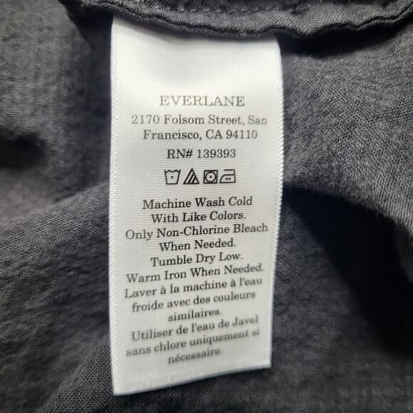 Everlane The Gauze Off the Shoulder Maxi Dress Black Smocked Organic Cotton XS - Picture 10 of 10